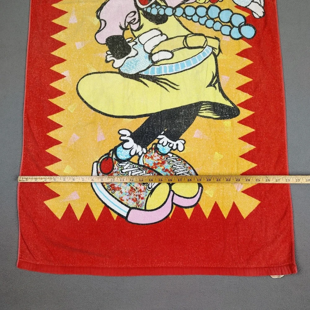 Vintage 80s Disney Minnie Mouse Beach Towel 29x58 TOTALLY MINNIE Franco Japan